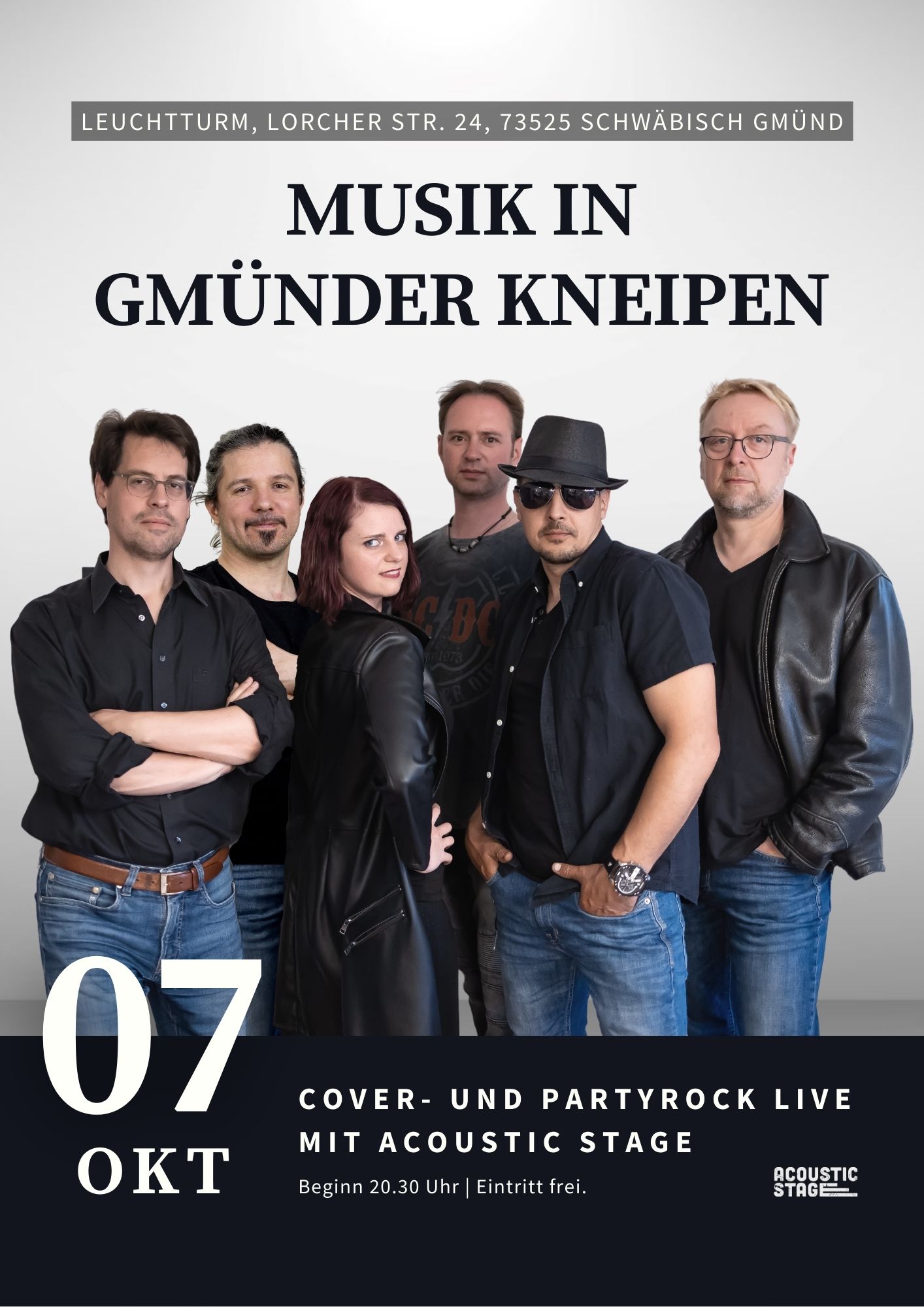 Plakat Musik in Gmünder Kneipen Live Rock mit Acoustic Stage